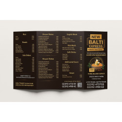 A3 Long Takeaway Menu