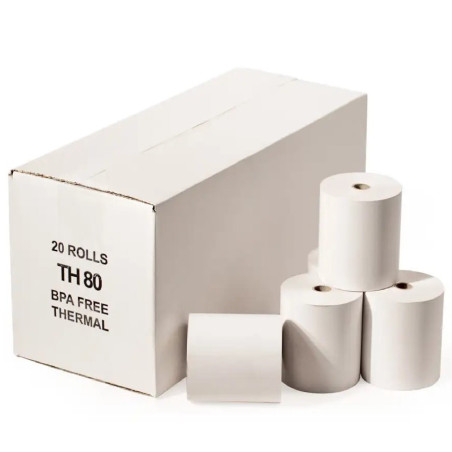 80x80mm Thermal Till Rolls – 20 Pack | Fast UK Delivery
